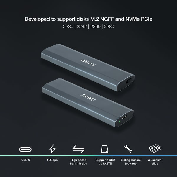 TooQ Shura SSD kabinet Grå M.2