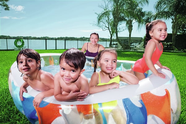 Bestway 54066 swimmingpool til over jorden Oppustelig pool Oval 542 L Flerfarvet