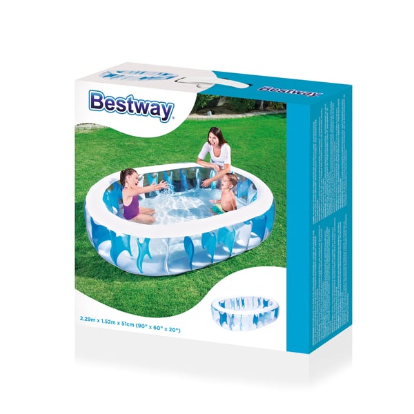 Bestway 54066 swimmingpool til over jorden Oppustelig pool Oval 542 L Flerfarvet
