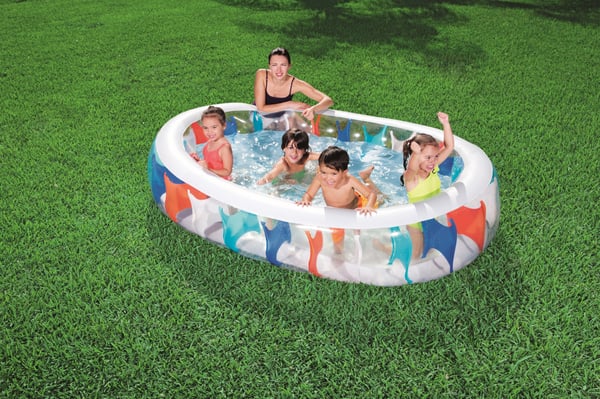 Bestway 54066 swimmingpool til over jorden Oppustelig pool Oval 542 L Flerfarvet