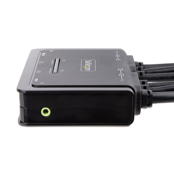 StarTech.com 2-Port Dual-Monitor DisplayPort Kabel KVM-switch, 4K 60Hz, Kompakt KVM med 1,5 m USB