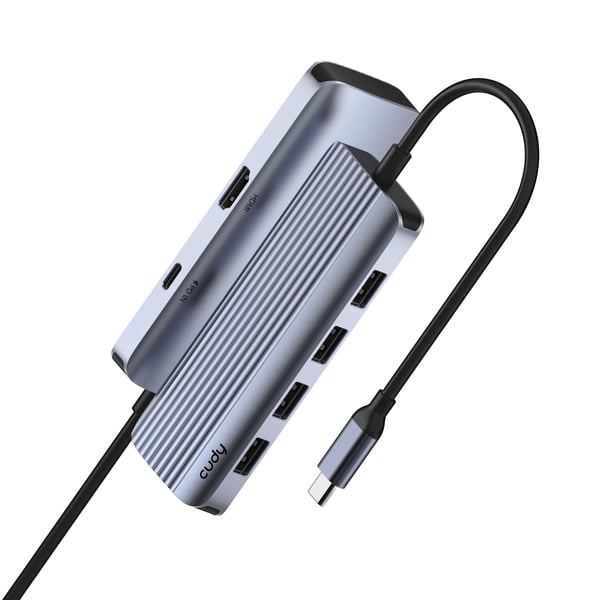 Cudy UH500 dockingstation USB 3.2 Gen 1 (3.1 Gen 1) Type-C Grå, Sølv