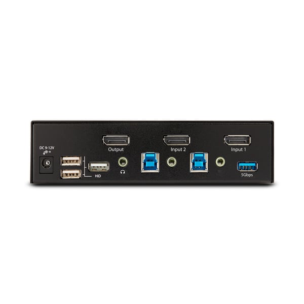 StarTech.com 2-Portars DisplayPort KVM-switch, 8K 60Hz / 4K 144Hz, Enkel skärm, DP 1.4, 2x USB 3.0 P
