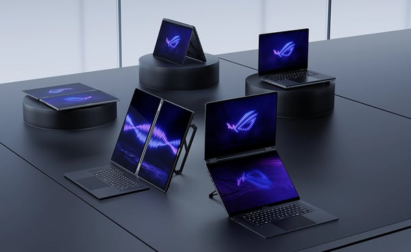 ASUS ROG Zephyrus Duo GX651AX-SR004W Intel Core Ultra 9 386H Hybrid (2-i-1) 40,6 cm (16") Berøringsskærm 3K 64 GB LPDDR5x-SDRAM 2 TB SSD NVIDIA GeForce RTX 5090 Wi-Fi 7 (802.11be) Windows 11 Home Grå QWERTZ Tysk