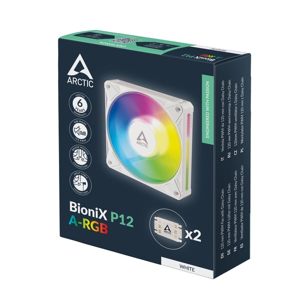ARCTIC BioniX P12 A-RGB Datorväska Fan 12 cm Vit 1 styck