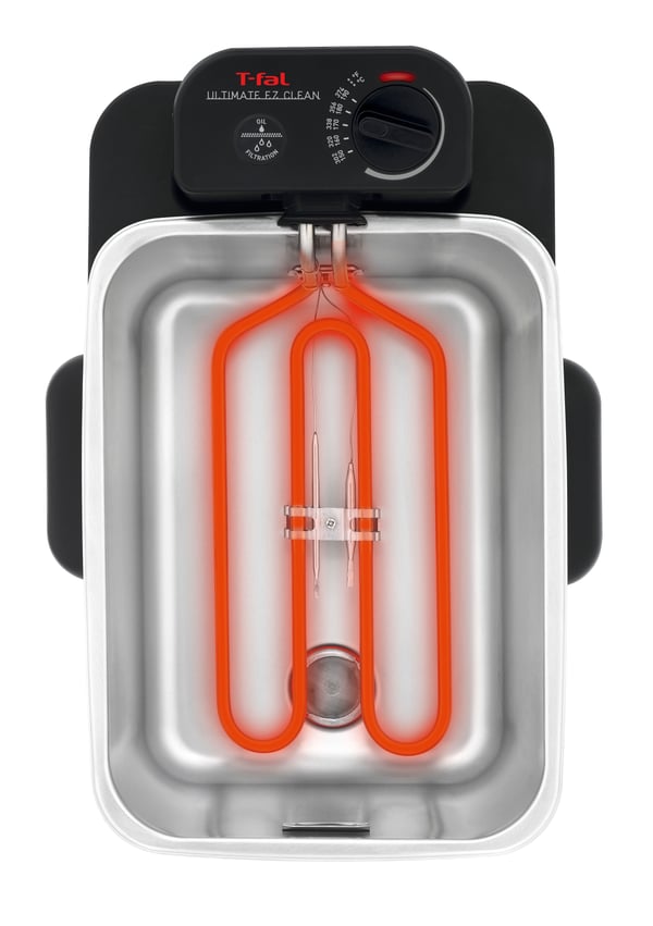 Tefal Oleoclean Pro Inox & Design FR8040 Yksi 3,5 L 2300 W Musta, Ruostumaton teräs