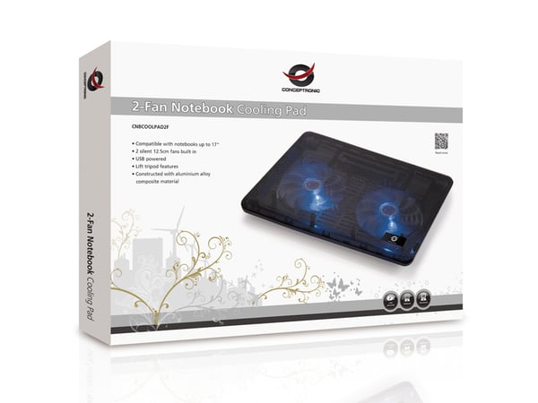 Conceptronic CNBCOOLPAD2F køling til laptop 39,6 cm (15.6") Sort