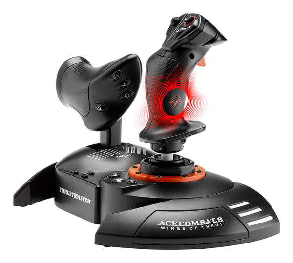 Thrustmaster T.FLIGHT HOTAS NEO ACE COMBAT 8 Wings of Theve Edition Sort, Rød USB Flightstick Digital PC, PlayStation 4, PlayStation 5