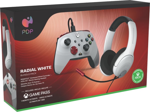PDP 049-026-RWB spelkonsoler Röd, Vit USB Spelplatta PC, Xbox One, Xbox Series S, Xbox Series X