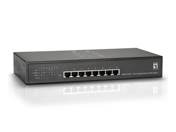 LevelOne GEP-0812 verkkokytkin Hallitsematon L2 Gigabit Ethernet (10/100/1000) Power over Ethernet -tuki Musta