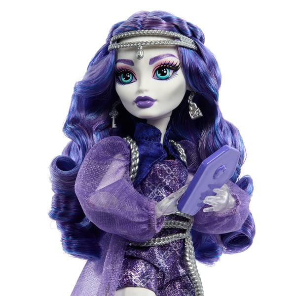 Monster High Spectra Vondergeist -nukke, lemmikkifretti Rhuen ja tarvikkeita