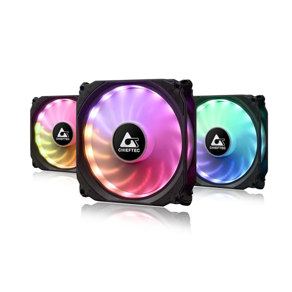 Chieftec CF-3012-RGB Tietokoneen jäähdytysjärjestelmä Tietokonekotelo Tuuletin 12 cm Musta