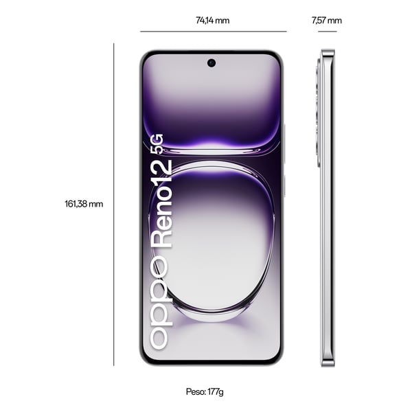 OPPO Reno12 5G 17 cm (6.7") Dual SIM Android 14 USB Type-C 12 GB 256 GB 5000 mAh Sølv