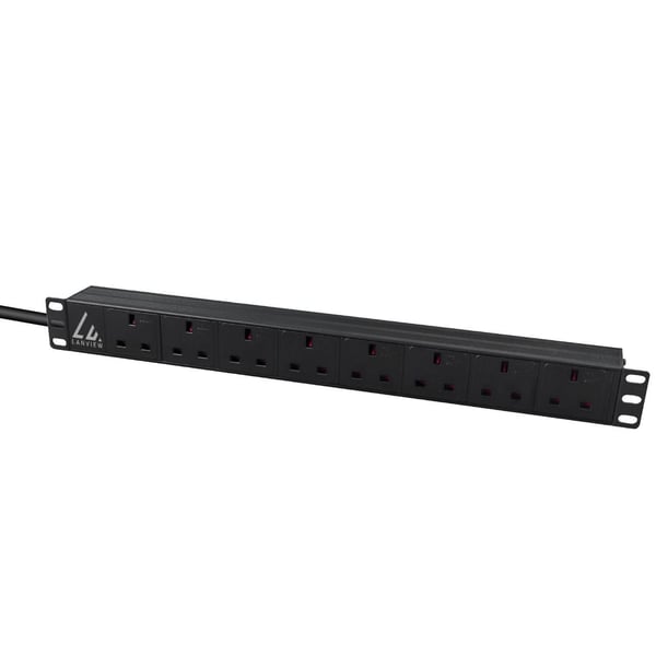 Lanview LVR-3MUK-SPD-UK8 strømforsyningsenhed (PDU) 8 AC stikkontakt(er) 1.4U Sort