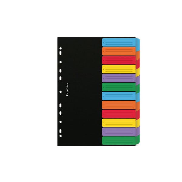 Rexel D26612 faneskiller Cirkulation (flydende) mappe Sort, Flerfarvet