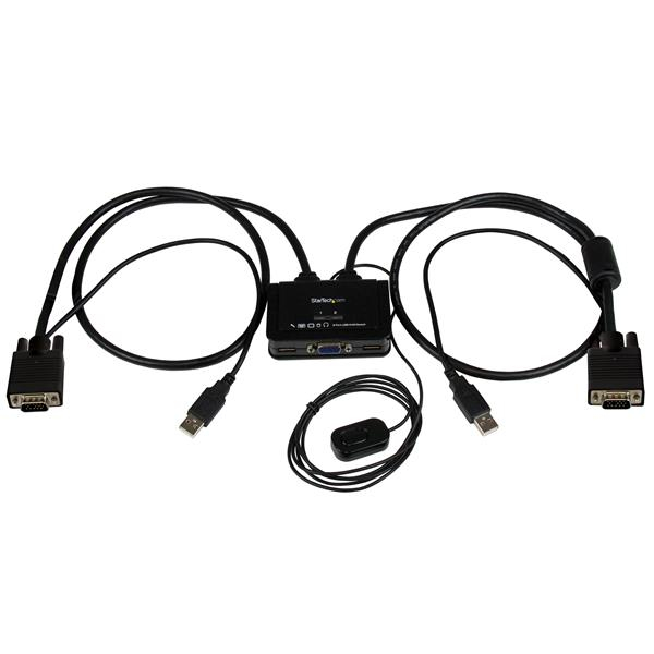 StarTech.com VGA 2 portar USB-kabel med KVM-switch - USB-driven med fjärrswitch