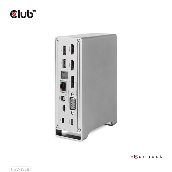 CLUB3D CSV-1568 kannettavien tietokoneiden telakka ja porttitoistin Telakointi USB 3.2 Gen 2 (3.1 Gen 2) Type-C Metallinen CLUB3D CSV-1568 kannettavien tietokoneiden telakka ja porttitoistin Telakointi USB 3.2 Gen 2 (3.1 Gen 2) Type-C Metallinen