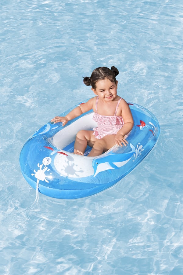Bestway 34037 / 24 pool- och badmadrass Blå, Vit Mönstrad PVC Sittbadleksak