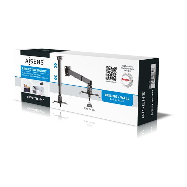 AISENS CWP01TSE-047 projektorfästen Innertak/vägg Svart