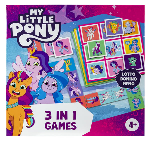 Tactic Peppa Pig My Little Pony 3 in 1 Lotto, Domino, Memo