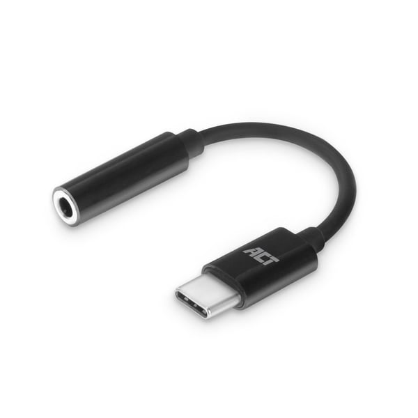 ACT AC7380 lydkabel 0,11 m 3.5mm USB Type-C Sort