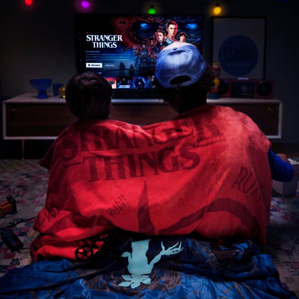 Imetec CaldoPlaid Stranger Things Elektrisk tæppe 150 W Blå, Rød Stof, Plys