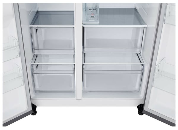 LG InstaView GSJC41PYPE side-by-side køle-fryseskab Fritstående 641 L Sølv
