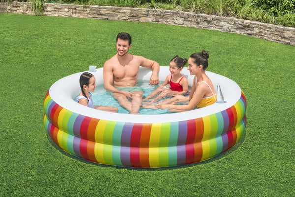 Bestway 54443 swimmingpool til over jorden Oppustelig pool Rund Flerfarvet
