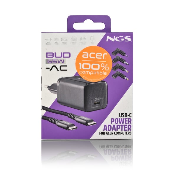 NGS BUD 65W-AC Universaali Musta Pikalataus Sisätila
