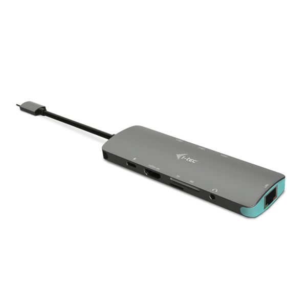 i-tec Metal C31NANODOCKLANPD dockningsstationer för bärbara datorer Kabel USB 3.2 Gen 1 (3.1 Gen 1) Type-C Silver, Turkos