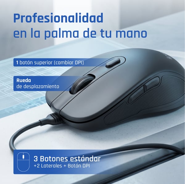 iggual OFFICE-ELITE-PRO-6D 3600DPI hiiri Oikeakätinen USB A-tyyppi Optinen