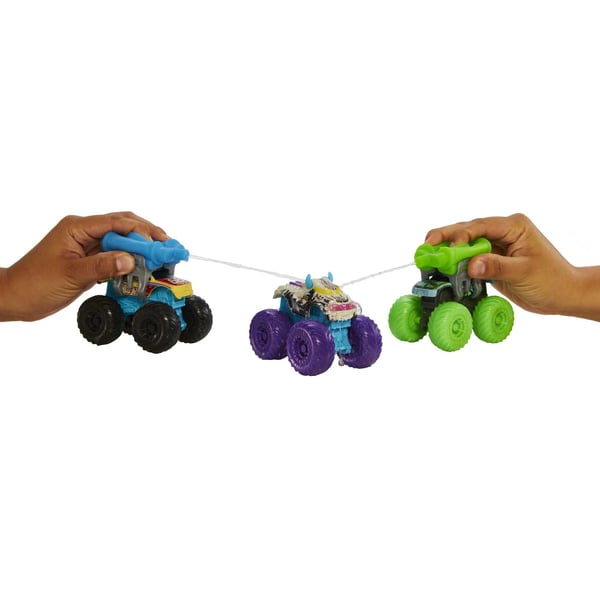 Hot Wheels Monster Trucks Color Reveal ‐monsteriauto, 1:64-mittakaavan väriä vaihtava leluauto, kaksi astiaa, kansi ja autoon kiinnitettävä vesitykki