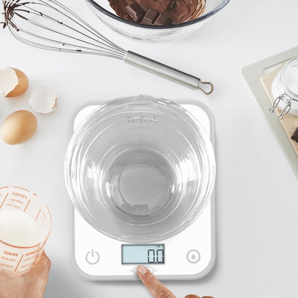 Tefal Optiss BC50U0 Hvid Bordplade Rektandel Elektronisk køkkenvægt
