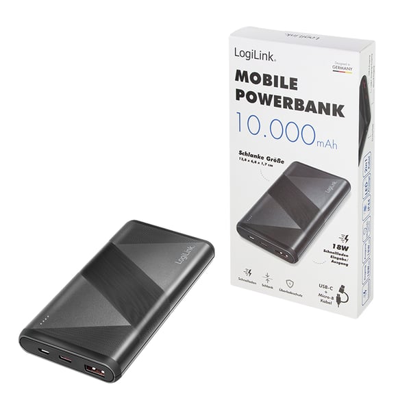 LogiLink PA0275 powerbank Lithium 10000 mAh Sort