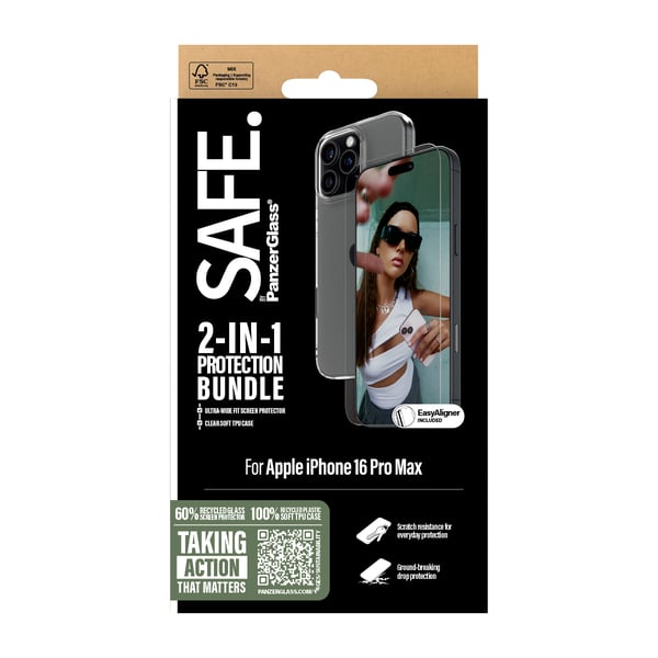 PanzerGlass SAFE. by ® 2-in-1 Beskyttelsespakke iPhone 16 Pro Max
