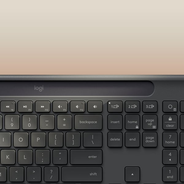 Logitech Signature Slim Solar+ K980 näppäimistö Universaali RF Wireless + Bluetooth QWERTY Italia Grafiitti