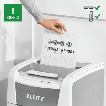 Leitz IQ Small Office 100 automaattinen paperisilppuri, P4