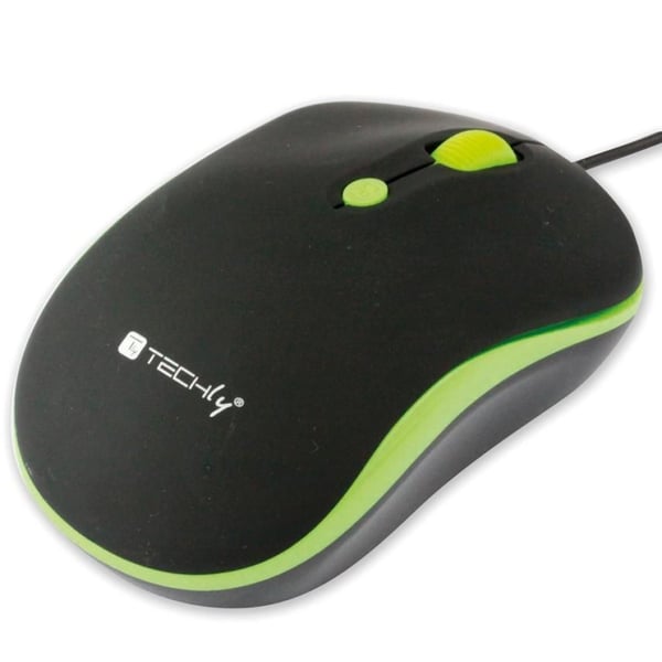 Techly IM 1600-WT-BG mus Kontor Ambidextrous USB Type-A Optisk 1600 dpi