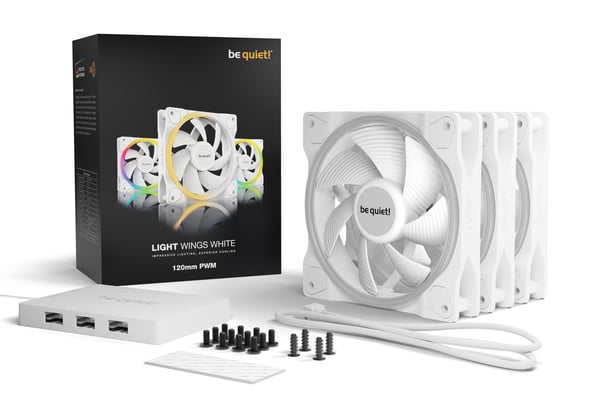 be quiet! Light Wings White | 120mm PWM Triple Pack Tietokonekotelo Tuuletin 12 cm Valkoinen 3 kpl