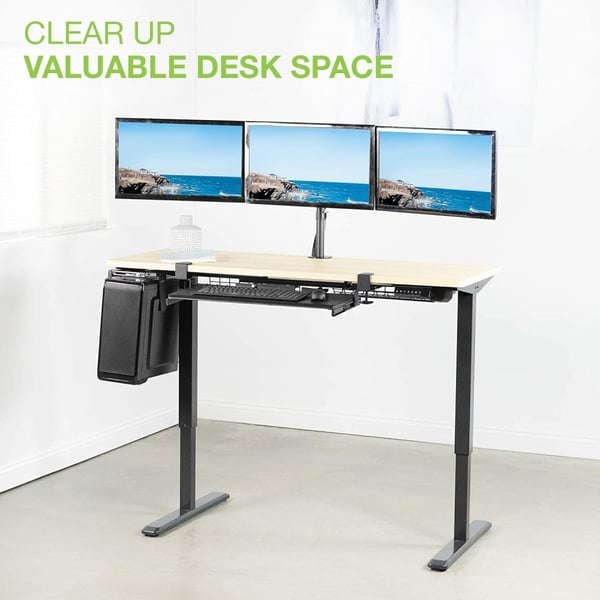 Techly ICA-LCD 482-T skærmbeslag og -stativer 61 cm (24") Skrivebord Sort