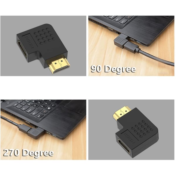 Techly HDMI M/F 270° Sort