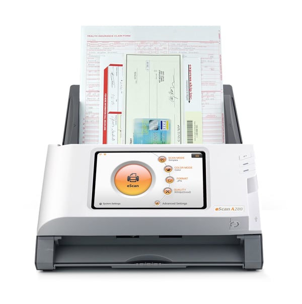 Plustek eScan A280 Essential ADF-skanner 600 x 600 DPI A4 Svart, Vit