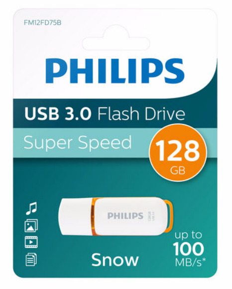 Philips FM12FD75B/00 USB-muisti 128 GB USB A-tyyppi 3.2 Gen 1 (3.1 Gen 1) Oranssi, Valkoinen