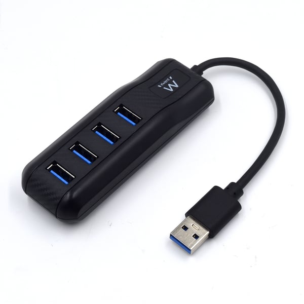 Ewent EW1138 interface hub USB 3.2 Gen 1 (3.1 Gen 1) Type-A 5000 Mbit/s Sort