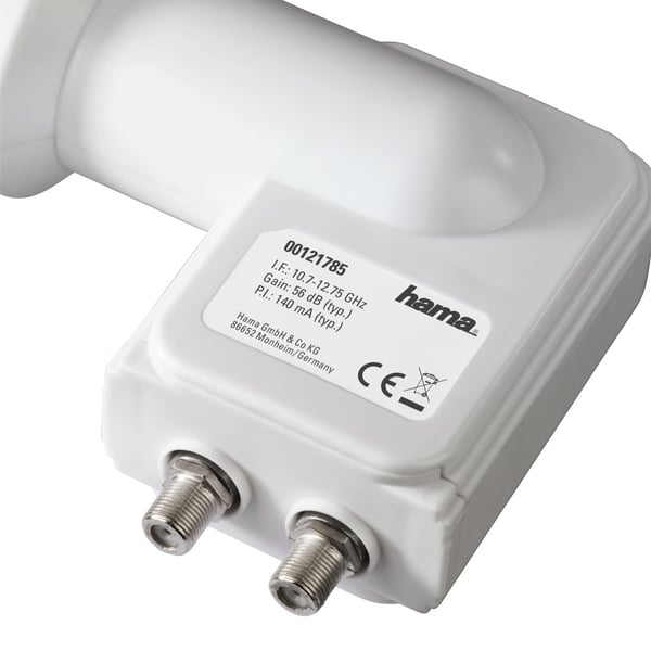 Hama 00121785 Low Noise Block downconverter (LNB) 10,7 - 12,75 GHz Hvid