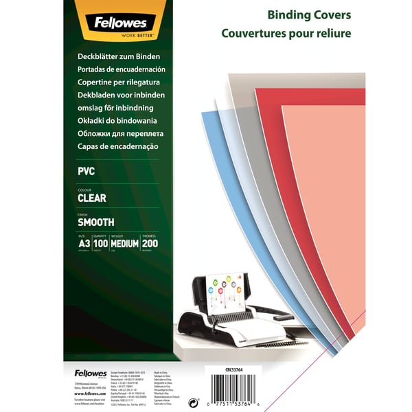 Fellowes 53764 omslag til papirindbinding A3 PVC Transparent 100 stk