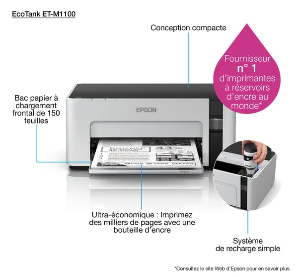 Epson EcoTank M1100 mustesuihkutulostin 1440 x 720 DPI A4