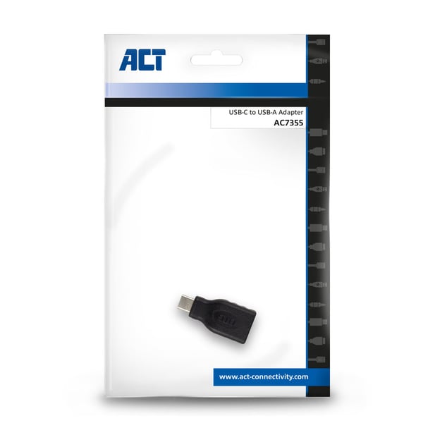 ACT AC7355 kabel kønsskifter USB-A USB-C Sort