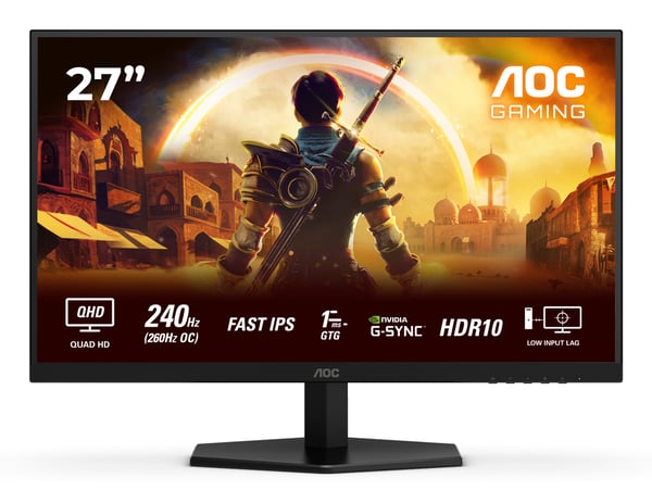 AOC G4 Q27G42ZE platta pc-skärmar 68,6 cm (27") 2560 x 1440 pixlar Quad HD LCD Svart, Röd