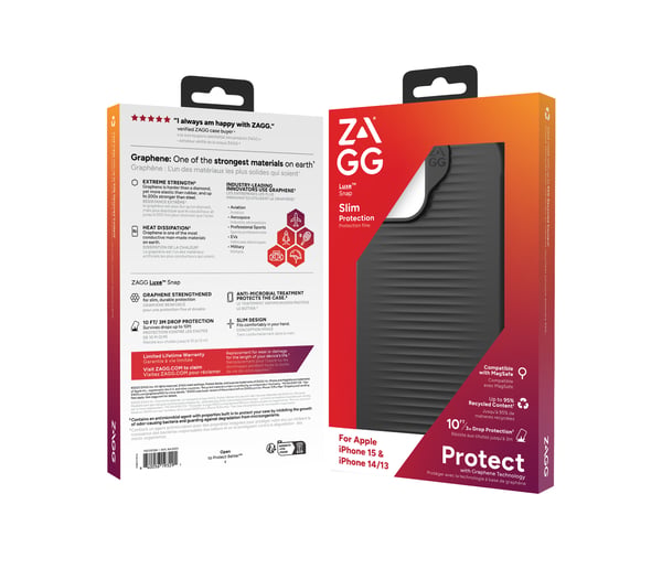 ZAGG Cases Luxe Snap PCR Apple iPhone 15/iPhone 14/13 Black EN/FR
